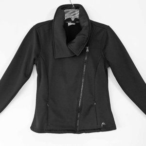 HEAD Ladies Black Fleece-Lined Asymetrical Collar Jacket LARGE